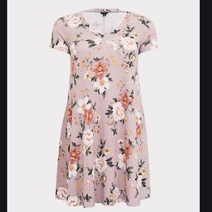 NEW Torrid Super Soft Plush Lilac Floral Dress 2X